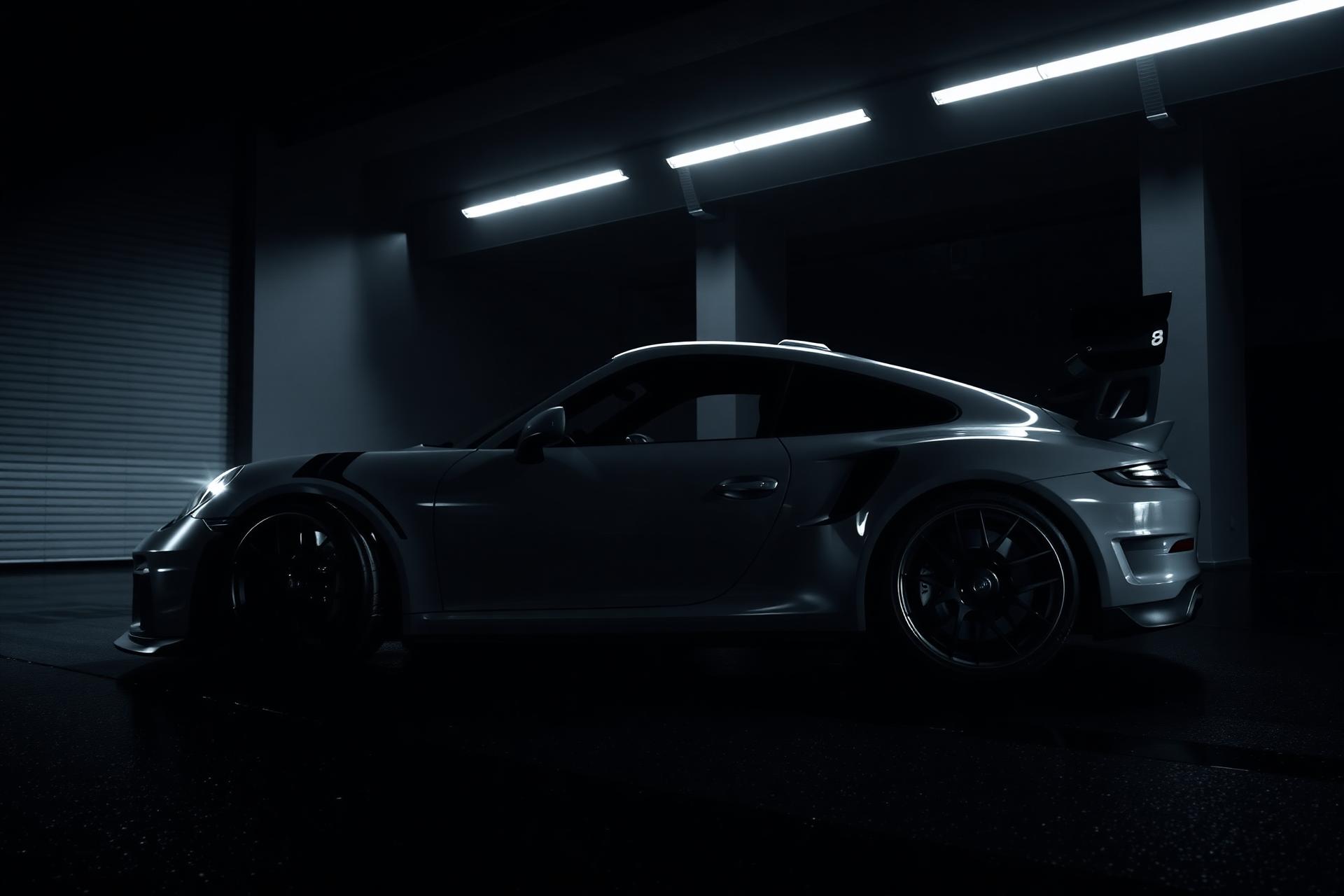 Porsche GT3 RS in shadow